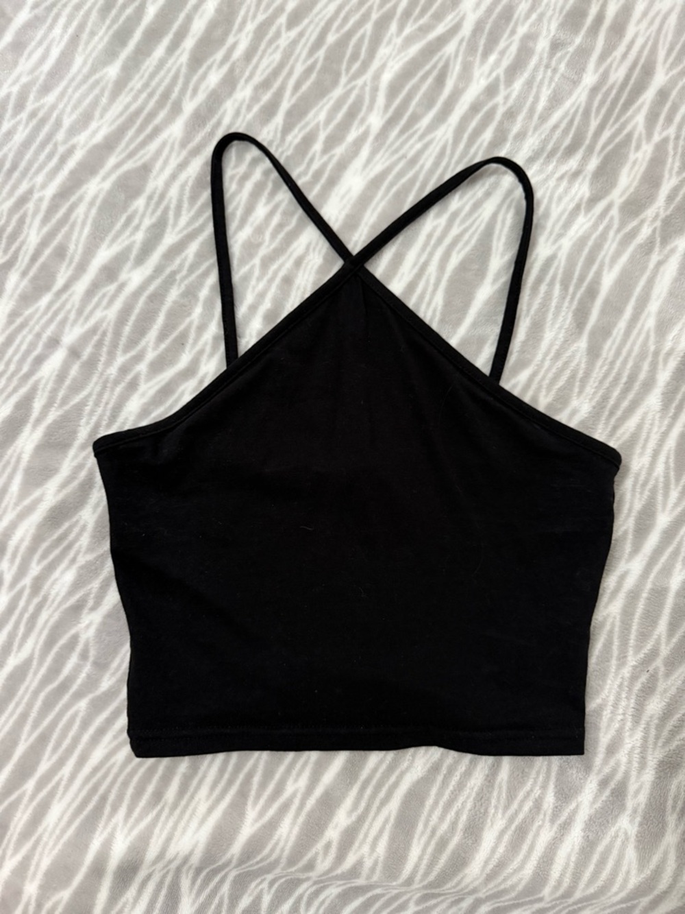 H&M Black Crisscross Strappy Crop Tank Top